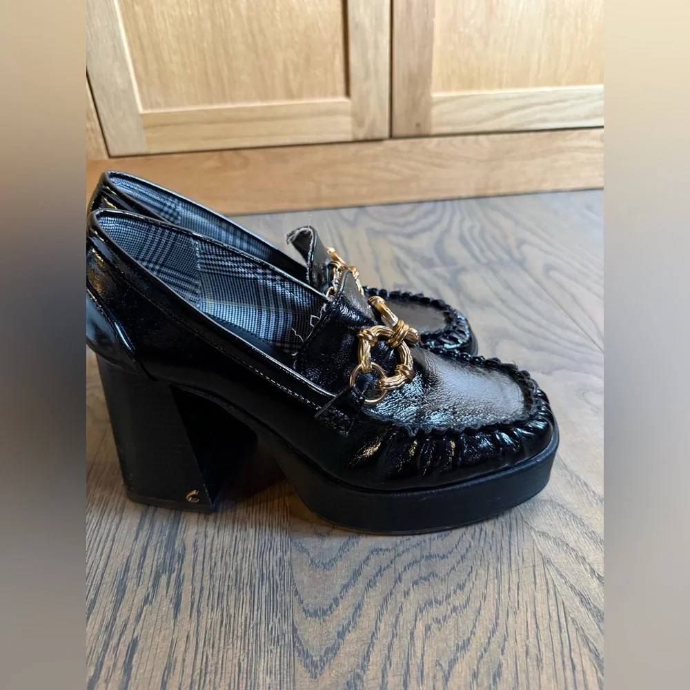 Circus NY by Sam Edelman Susie platform loafers in black gloss, size 9 EUC. - Picture 3 of 7